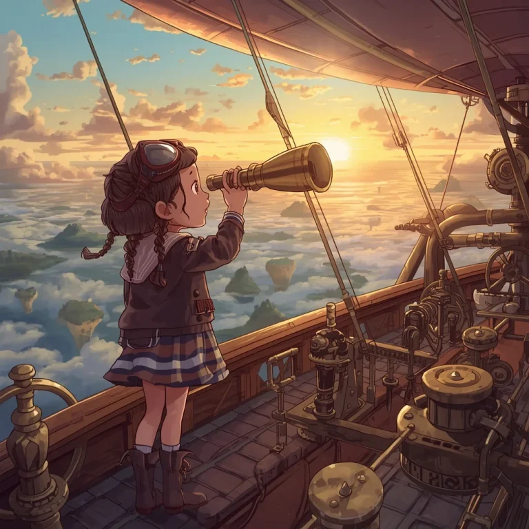 A Cute Girl’s Adventurous Journey on a Magical Airship | Cute Girls Prompt