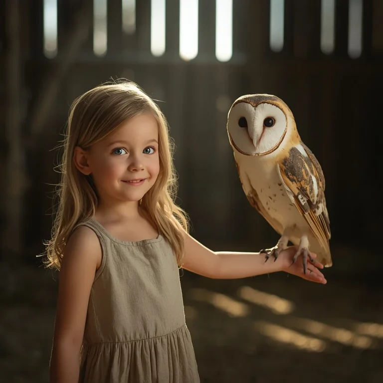 A Cute Girl’s Serene Moment with a Friendly Barn Owl | Desi Girl Prompt
