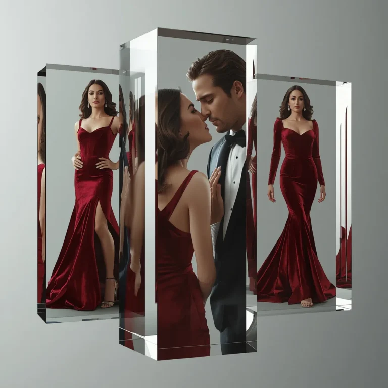 The Floating Glass Panels of Glamorous Velvet Gowns | Couple Prompt chatgpt South Indian