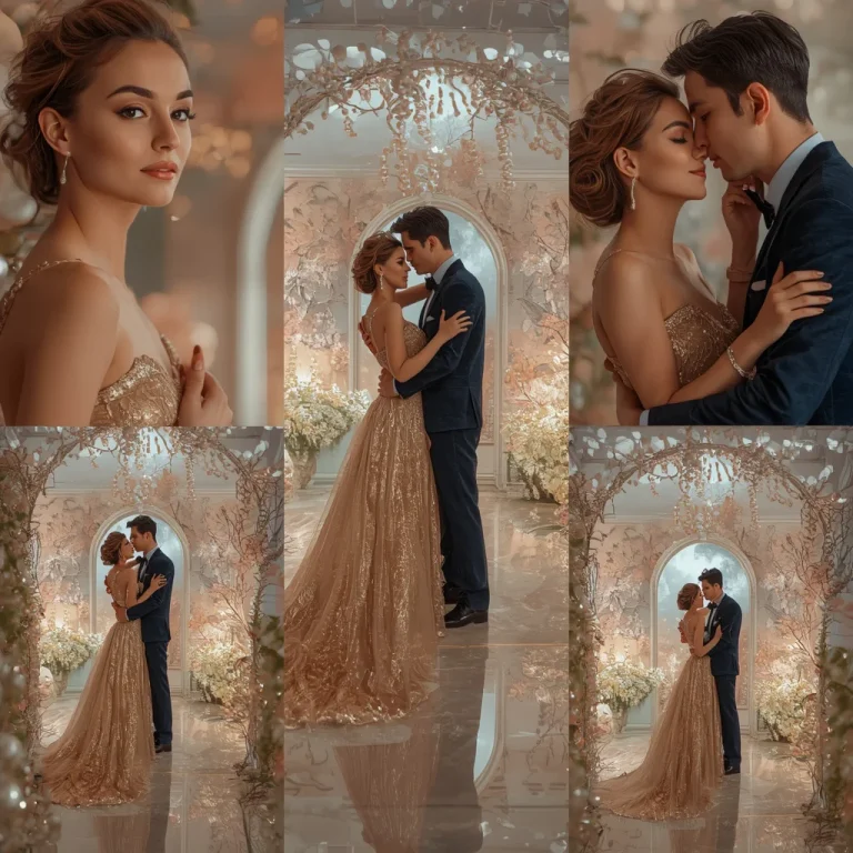 The Moonlit Pearl Garden of Ethereal Romance | Romantic couple AI prompt copy and paste