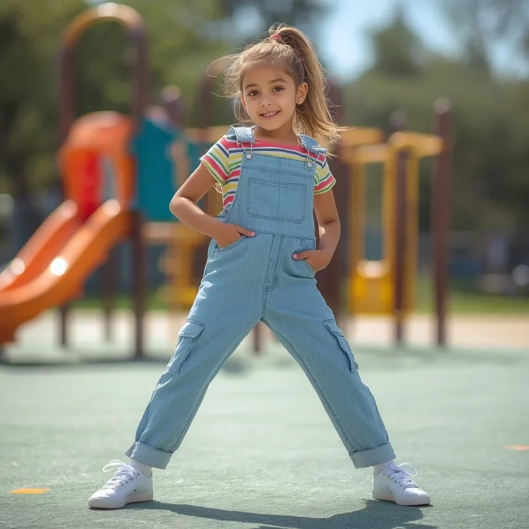 Young Girl’s Denim Jumpsuit for an Adventurous Day Out | new chat gpt prompt trend